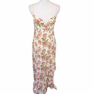 Nicole Miller Floral High Low Dress - Pink and Green
